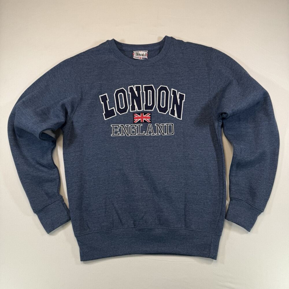 London England Graphic Crewneck Sweatshirt Blue Men’s M Zone One